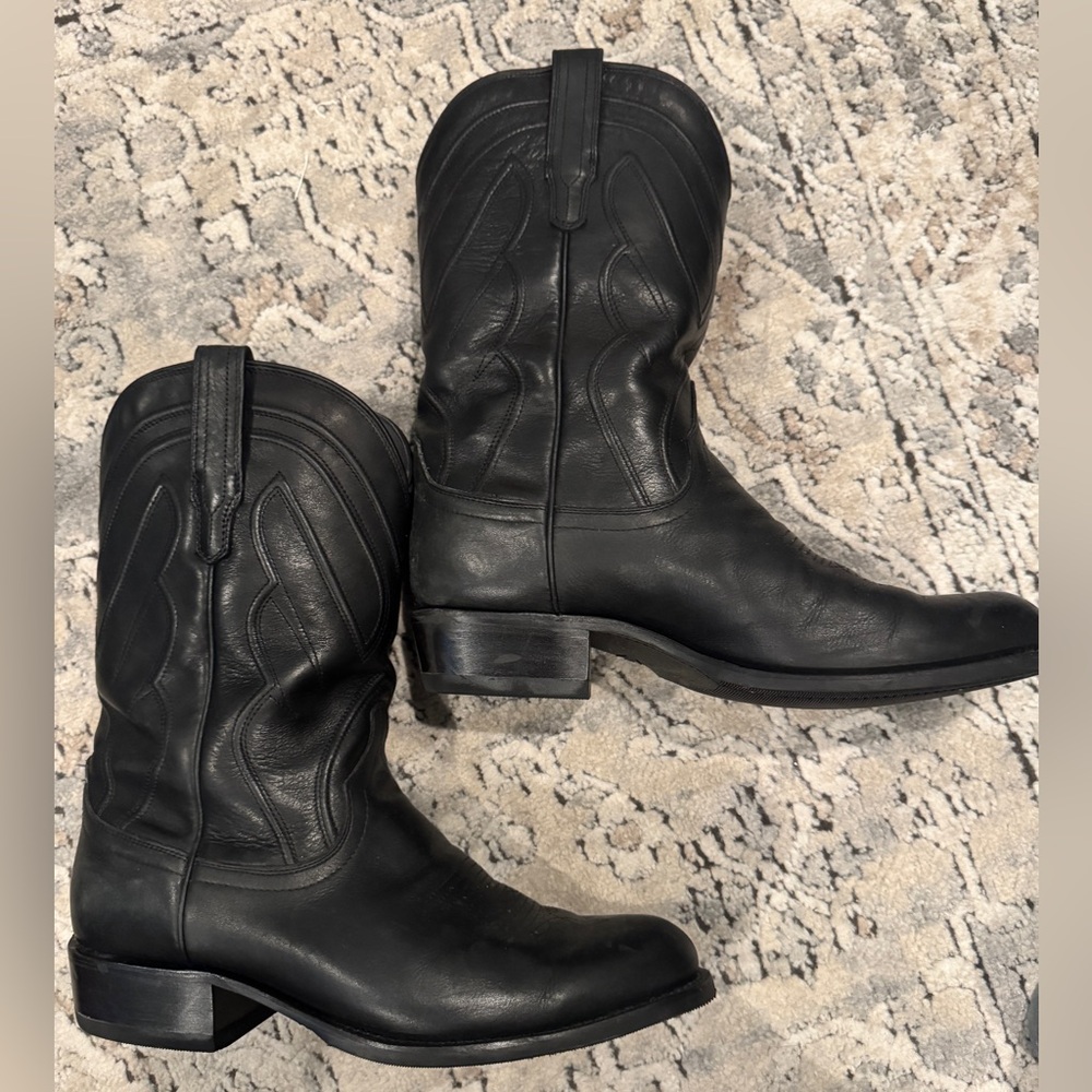 Men’s Tecovas leather black boots size 12.5 EE